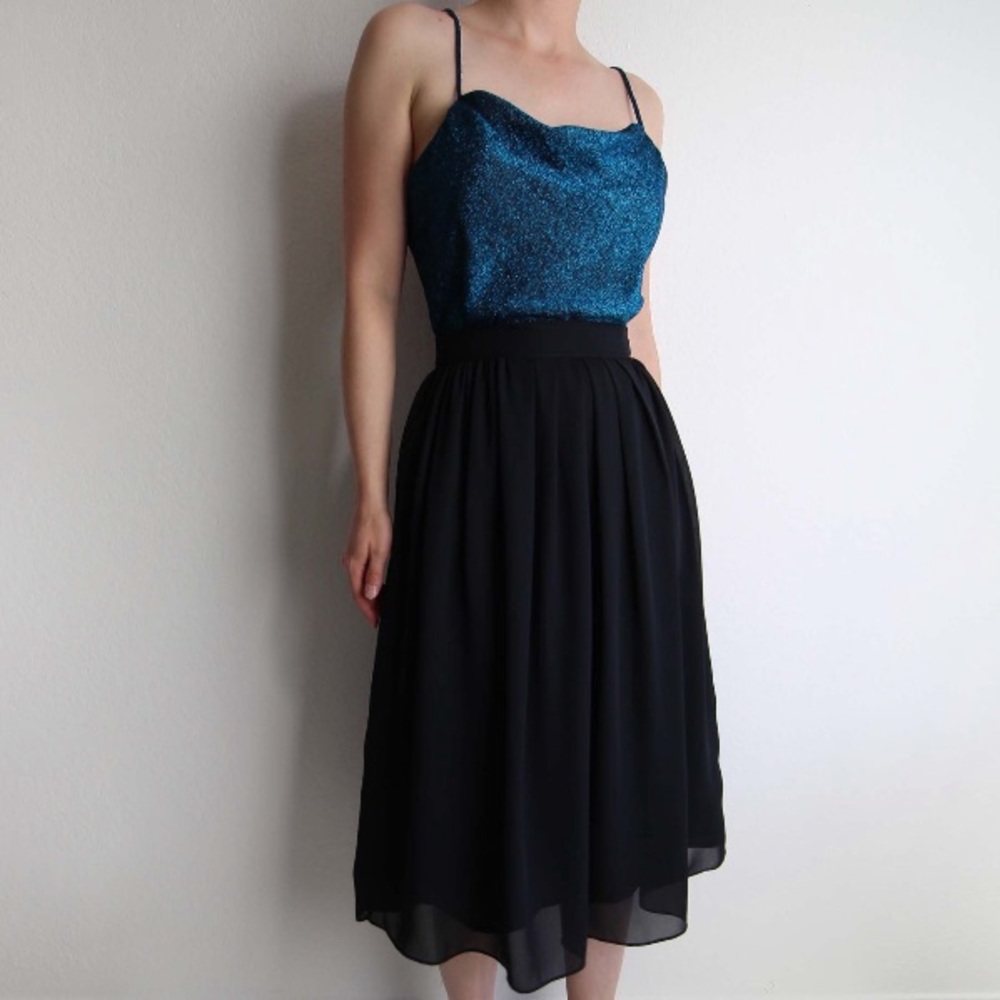 Vintage Black Midi Skirt